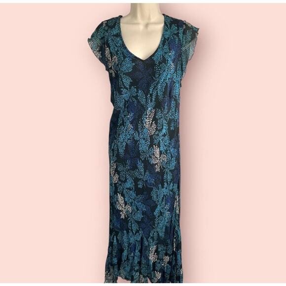 Vintage 90s Y2K Floral Dress Medium 10 Fairy Style & Co. Mermaid - Picture 2 of 9